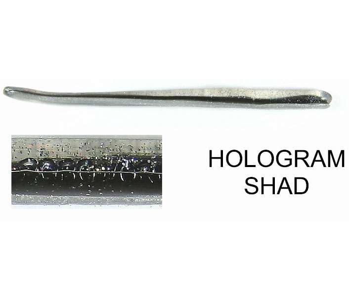 Roboworm Straight Tail - 6 in. - Hologram Shad - SR-M13H
