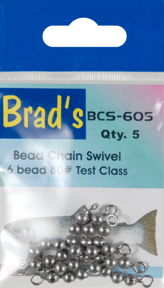 Brad S Fish Tales Freshwater Fishing Bead Chain Swivel 1/8 Beads 5