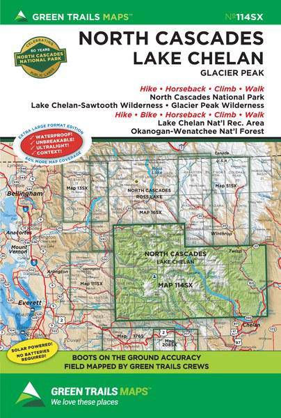 Green Trails North Cascades / Lake Chelan No. 114Sx