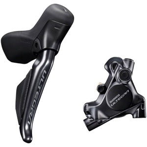 Shimano Ultegra ST-R8170A Di2 Shift/Brake Lever with BR-R8170 Hydraulic Disc Brake Caliper - Left/Front, 2x, Flat Mount, Black