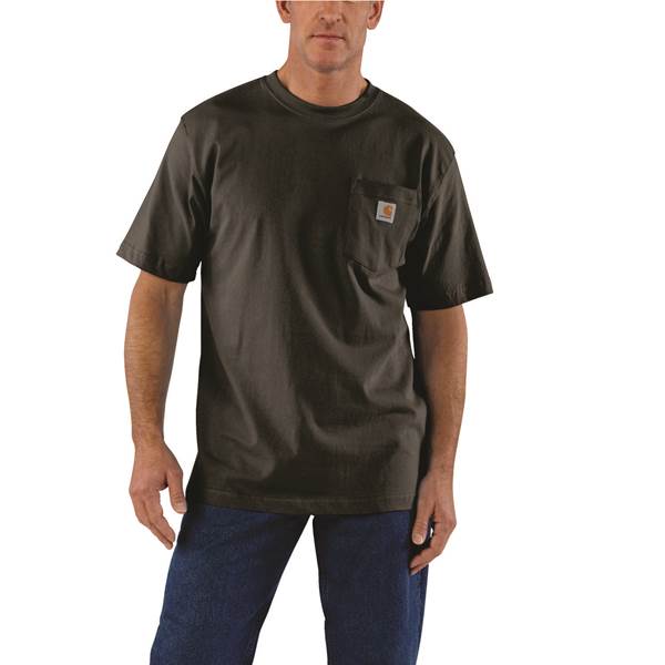 Carhartt Men'S Loose Fit Heavyweight Ss Pocket T Shirt - Medium Regular - Peat