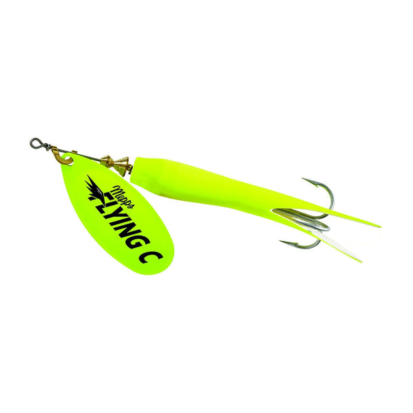 Mepps Flying C Spinner | Hot Chartreuse/Hot Chartreuse; 5/8 Oz.