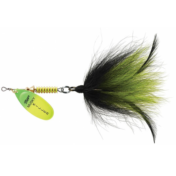 XXB Mepps Musky Killer Spinner | Hot Green Chartreuse Blade/Chartreuse Black Tail; 3/4 Oz.