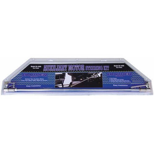 Marine Tech Auxiliary Motor Steering Kit for Use with Trolling Motors up to 25 HP Saltwater Kit