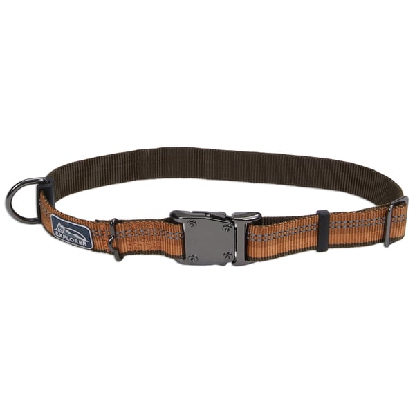 K9 Explorer 0.62 In. Adjustable Collar Camp Fire Orange - 10 - 14 In.