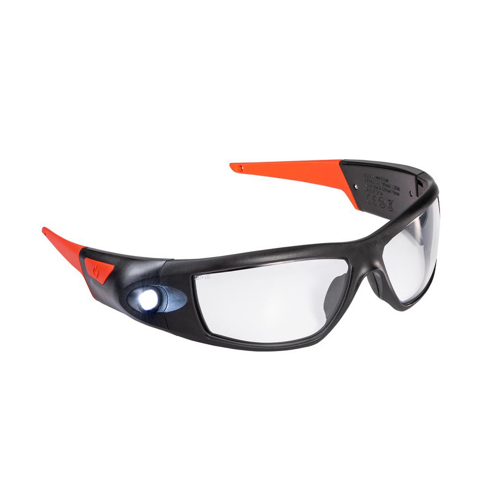 Coast SPG500 Rechargeable LED Safety Glasses with Spot Beam, ANSI Z87 Standards, 2 Scratch Resistant Lenses, UV Protection