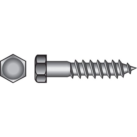 Hillman 5/16 in. X 1 in. L Hex Stainless Steel Lag Screw 50 Pk