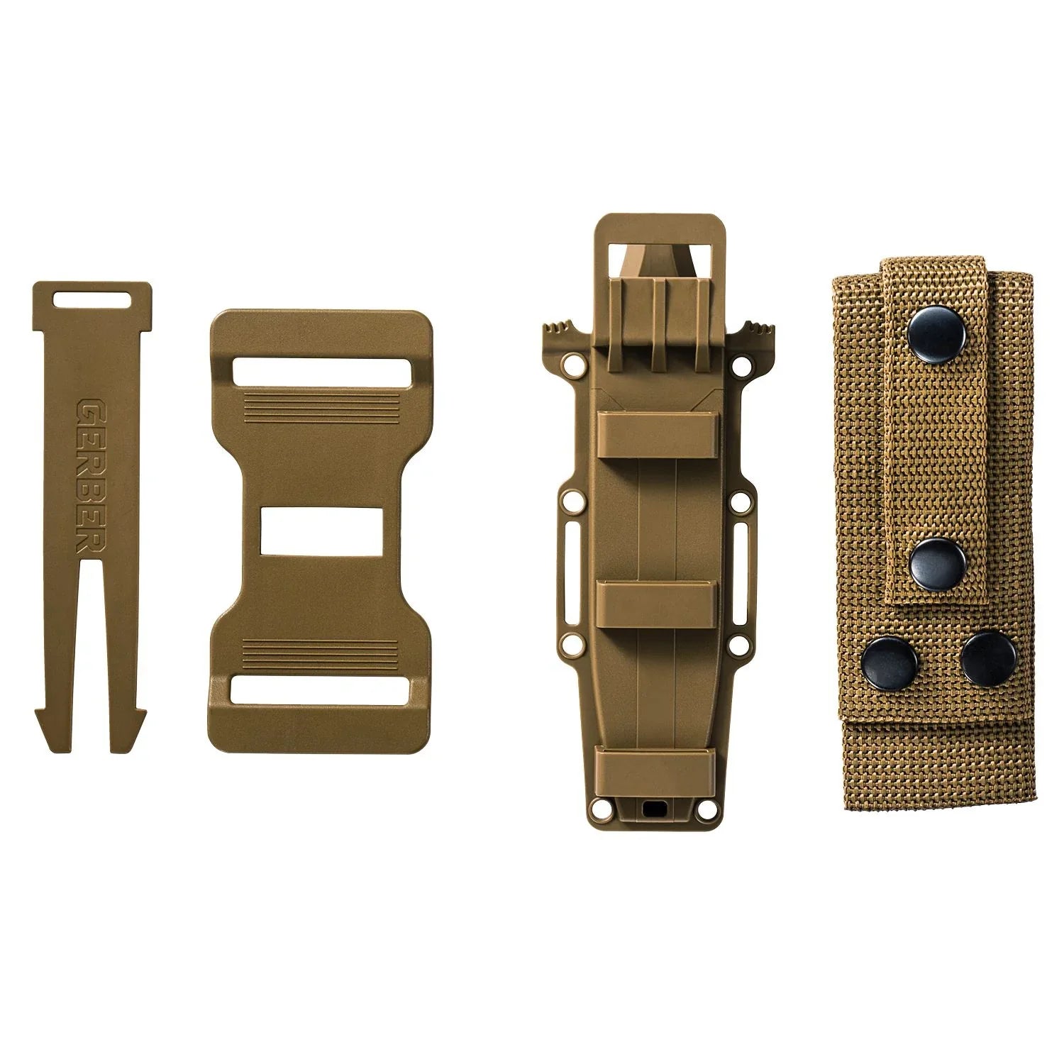 Gerber Gear StrongArm - Fixed-Blade Camping & Hunting Knife with Striking Pommel & Sheath - Premium Survival Gear- Coyote Brown, Serrated Edge