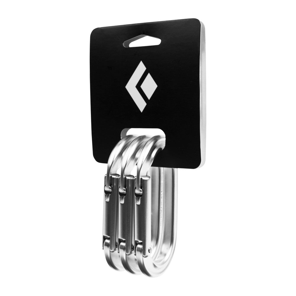 Black Diamond Oval Keylock Carabiner 3 Pack
