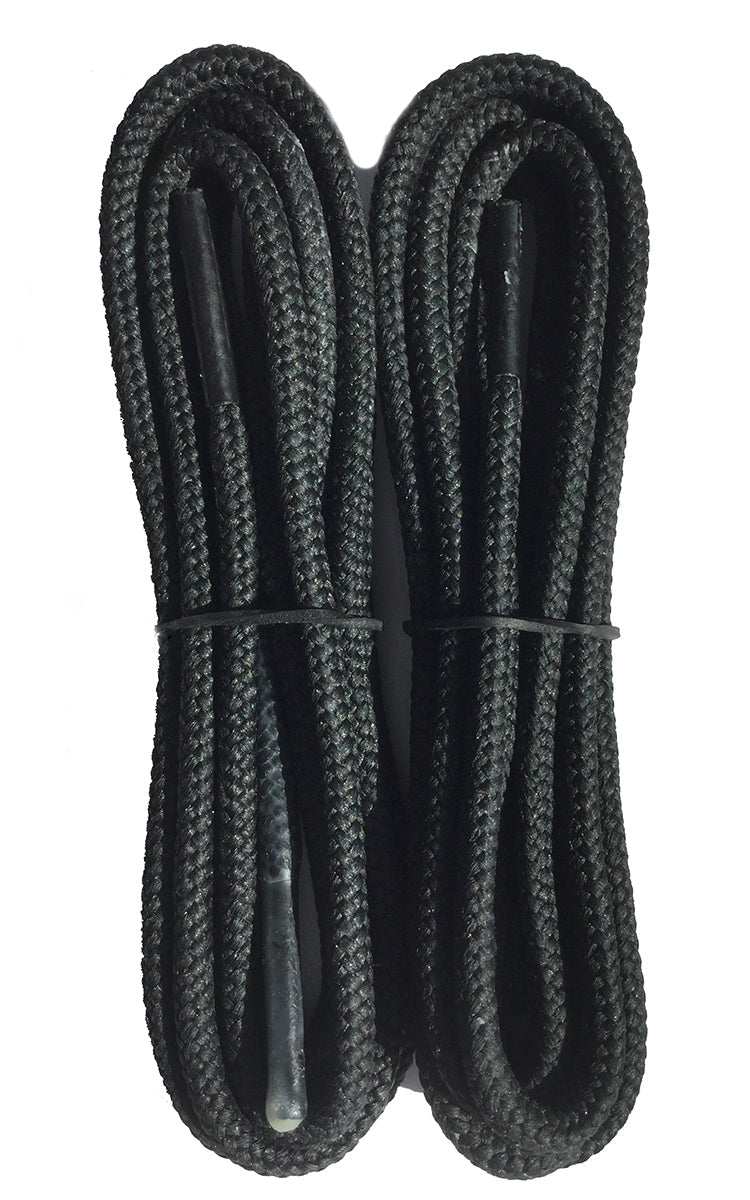 Obenauf's Boot Laces Industrial Strength Black Waxed Round Black -54