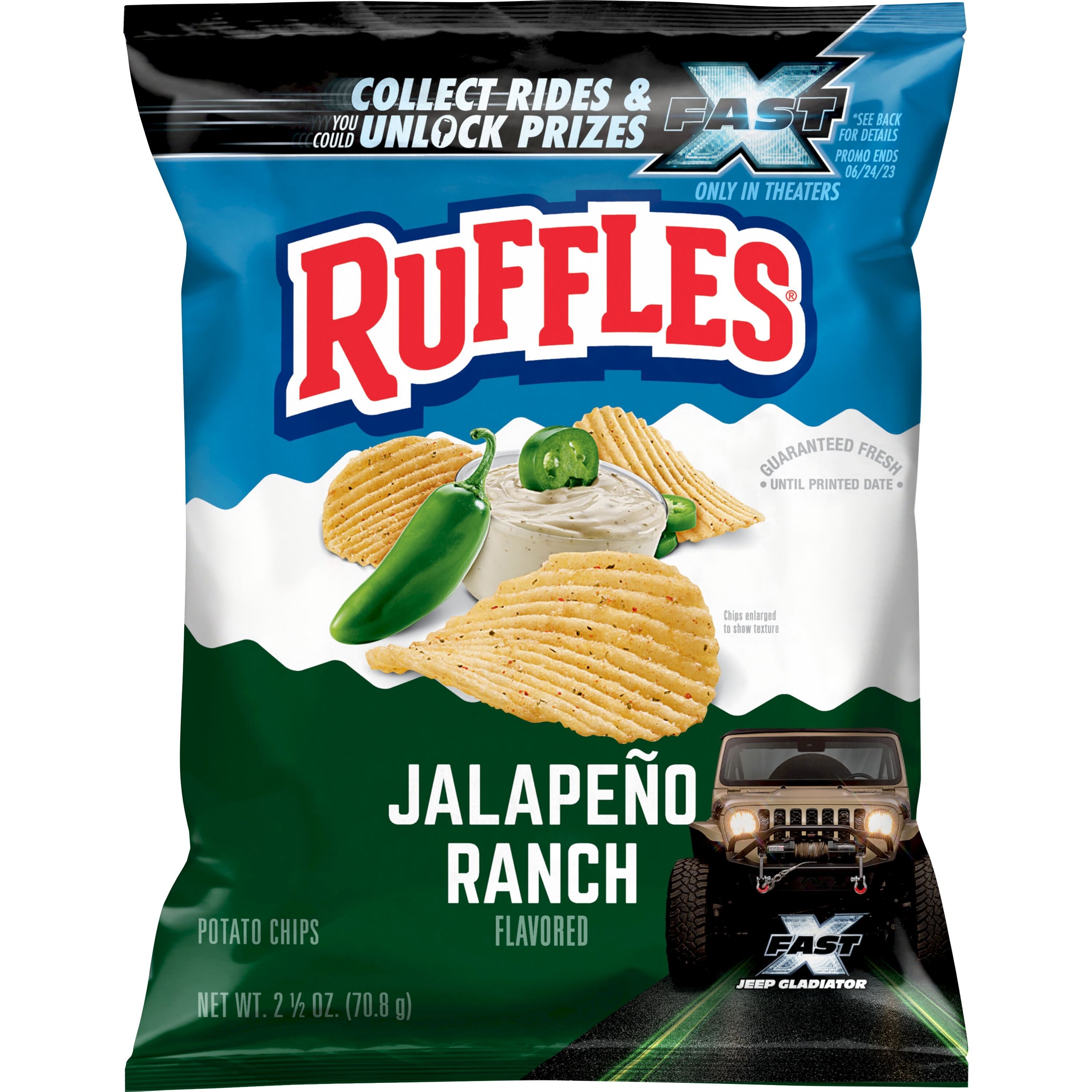 Buffolo Ruffles Ruffles Jalapeno Ranch Flavored Potato Chips | Miyar Adventures