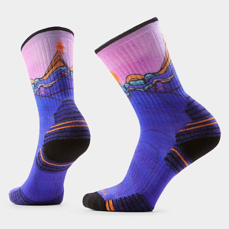 Smartwool Hike Targeted Cushion Mountain Sunrise Print Crew Socks Women’s