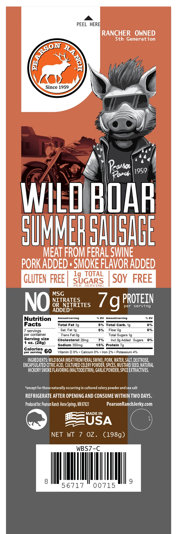 Pearson Ranch Wild Boar Summer Sausage
