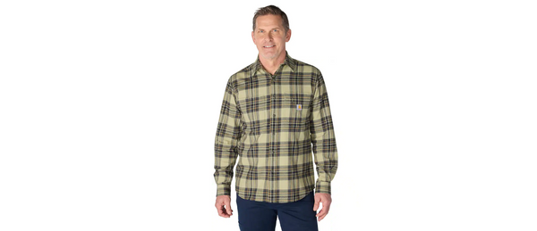 Carhartt Rugged Flex Relaxed Fit Midweight Flannel Long-Sleeve Plaid Shirt Men's
