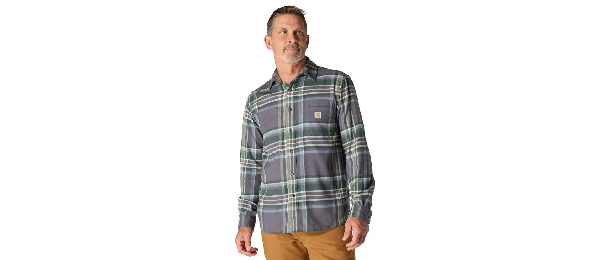 Carhartt Rugged Flex Relaxed Fit Midweight Flannel Long-Sleeve Plaid Shirt Men's