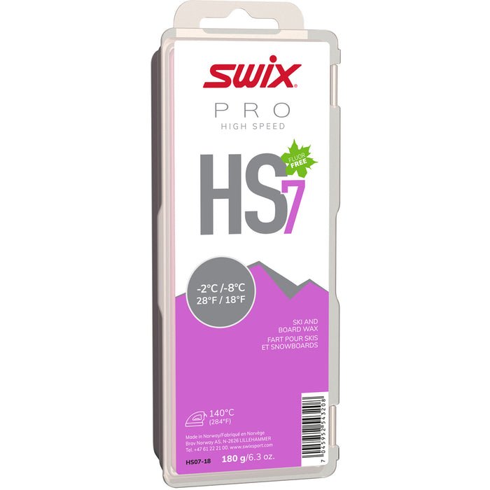 Swix Hs7 Violet Fluoro-Free Ski Glide Wax 180G