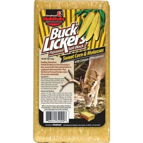 GSM Evolved Buck Lickers Flavored Salt Block 4 Lbs,Molasses/Corn
