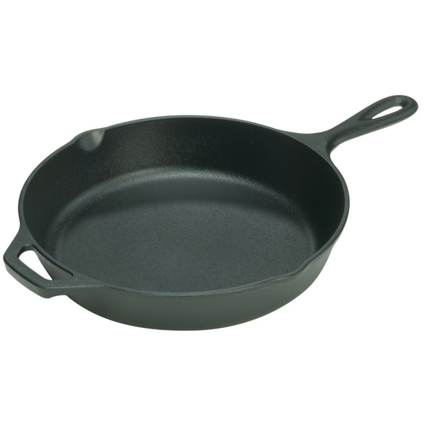 Lodge 13.25 in. Cast Iron Skillet in Black with Pour Spout