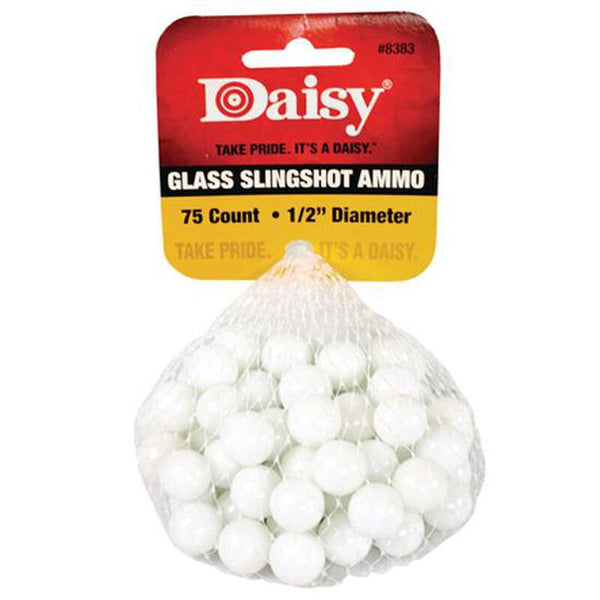 Daisy Powerline Glass Slingshot Ammo .5" White 75 Pack