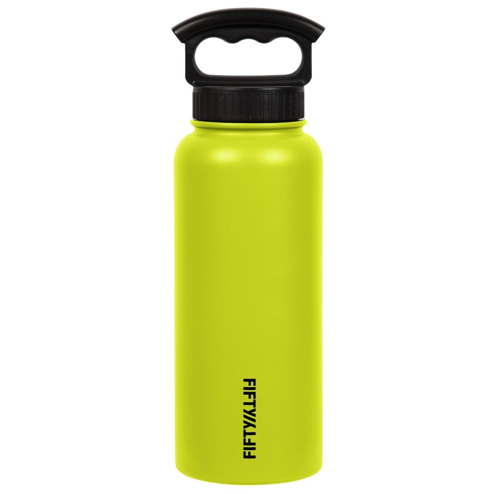 FIFTY/FIFTY 34oz Bottle 3 Finger Grip Cap Lime Green