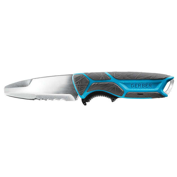 Gerber Fixed Blade Knives Crossriver Fixed Blade Knife 3in 9CR18MOV Steel Blade Salt-Resistant Cyan