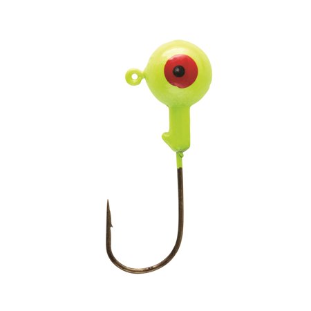 Eagle Claw Ball Head Fishing Jig  Chartreuse with Bronze Hook  3/8 Oz.  10 Count