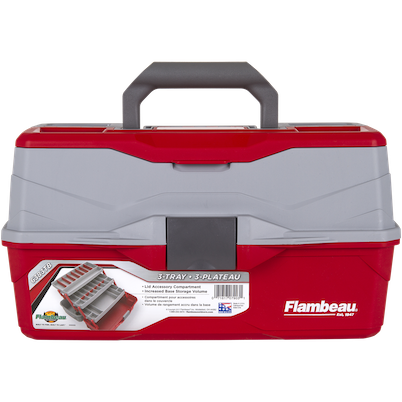 Flambeau Flambeau 3 Tray Red Gray Tackle Box