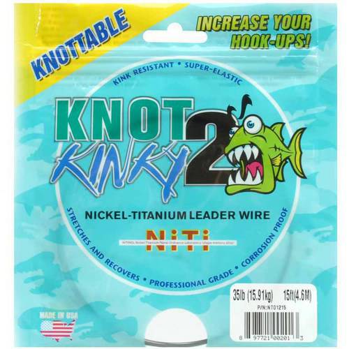 Aquateko Knot 2 Kinky 45 Lb. - 15' Nickel-Titanium Leader Wire, 35 Lbs - Salt Wtr Trollng Bait at Academy Sports