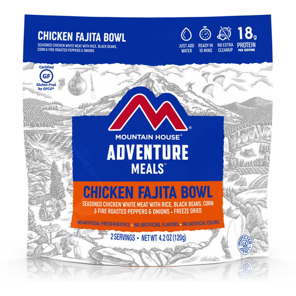 Mountain House Chicken Fajita Bowl Gluten Free Freeze Dried Food 2 Serving SKU - 730804