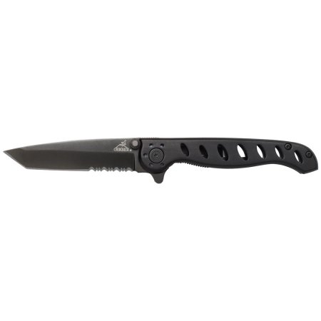 Gerber Mid Tactical Folding 3.12 Inch Tanto Serrated Blade Black Clampacked Pocket Knife