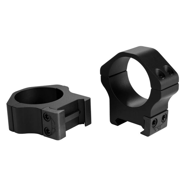 Warne Maxima Horizontal Fixed Attach Weaver/Picatinny Style Scope Ring 1" Tube Medium Height Matte Black Finish