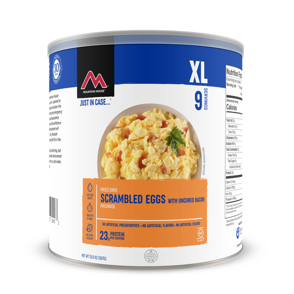 Mountain House Scrambled Eggs With Bacon Can - Ascent Outdoors LLC