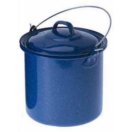 Enamelware Straight Pot with Lid  3.5 Qt  Blue