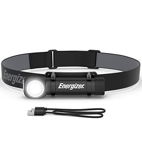 Energizer LED Rechargeable Headlamp Flashlight, Water Resistant Ultra Bright Headlamp with Removable Flashlight, Includes Batteries and USB Charging C