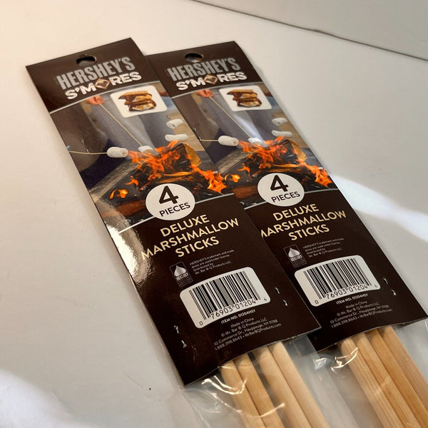 Hershey's Smores Deluxe Marshmallow Sticks 31" Set of 8 Sticks Dowels Bamboo New