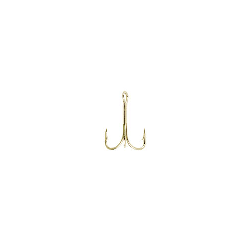 Treble Hook Size 10, 14 Oz, CurvedForged, 2X Strong Heavy Wire, Gold, 5PK