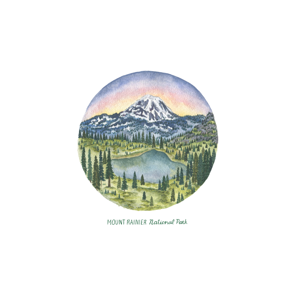 Erin Vaughan 2022 National Park Print Mt Rainier Cir - Miyar Adventures