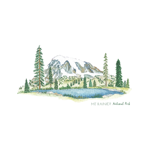 Erin Vaughan 2022 National Park Print Mt Rainier - Miyar Adventures