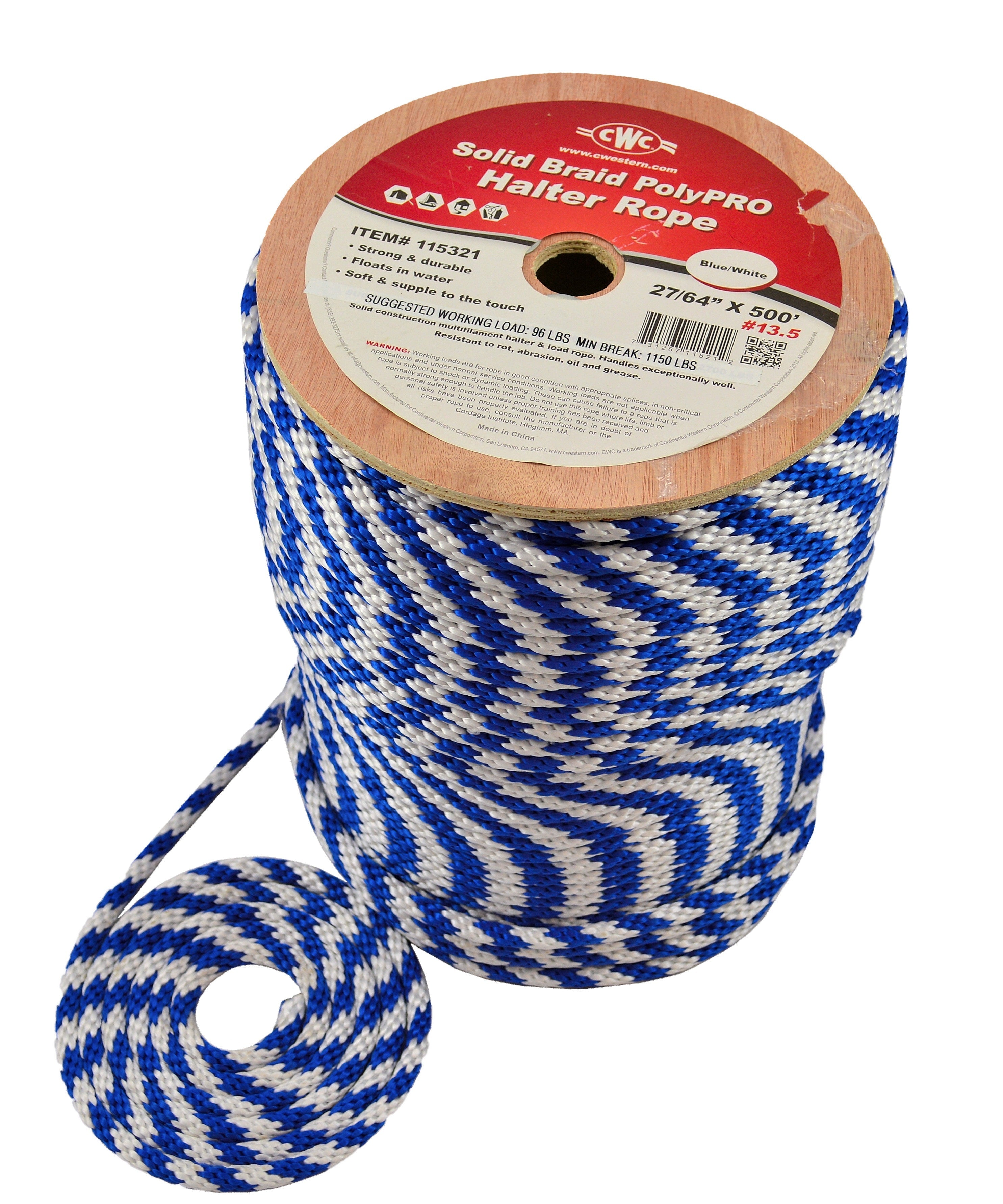 CWC Solid Braid PolyPRO Halter Derby Rope