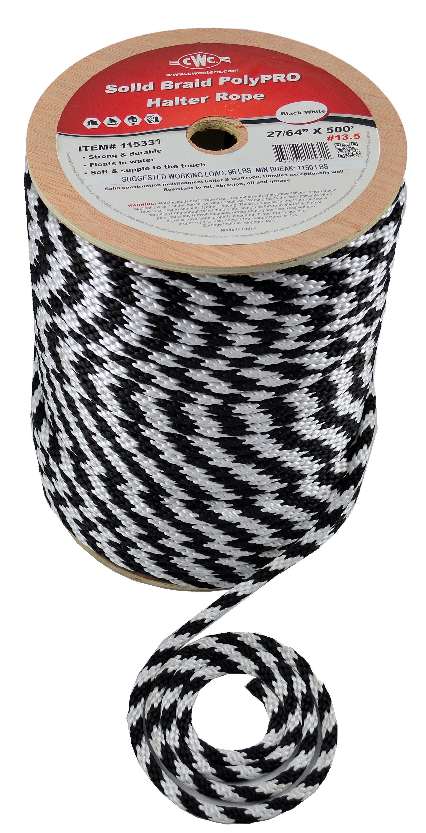 CWC Solid Braid PolyPRO Halter Derby Rope