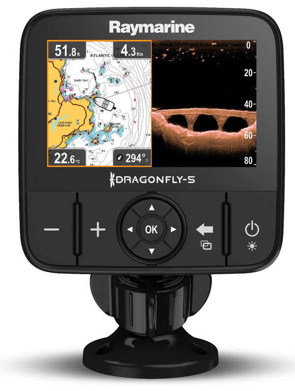 Raymarine Dragonfly 5PRO Fishfinder and Chartplotter - with Navionics+ Charts