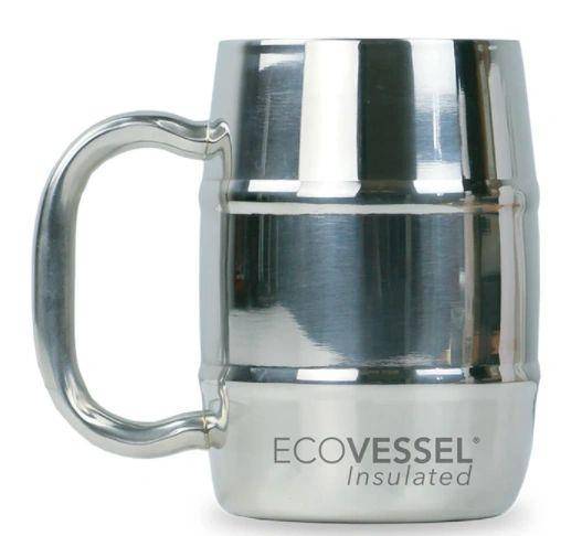 Eco Vessel Double Barrel Mug Silver Express 16 Oz